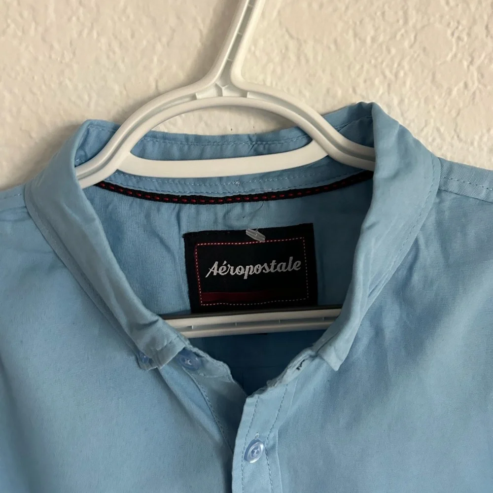 💰PRICE ⬇️  
AEROPOSTALE • Lt.Blue Button Down Mens Shirt • size XL - Picture 3 of 6